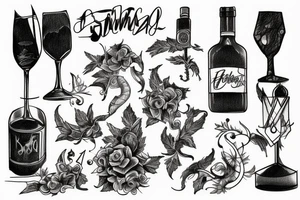 hashish and wine tattoo idea
