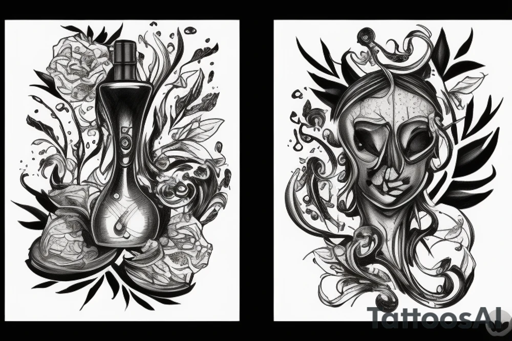 hashish and wine tattoo idea