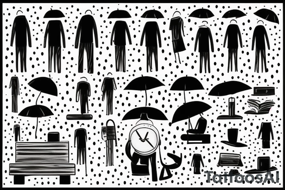 Lonely man under single light at night in the rain tattoo idea