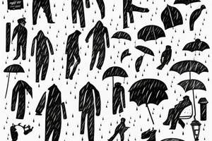 Lonely man under single light at night in the rain tattoo idea