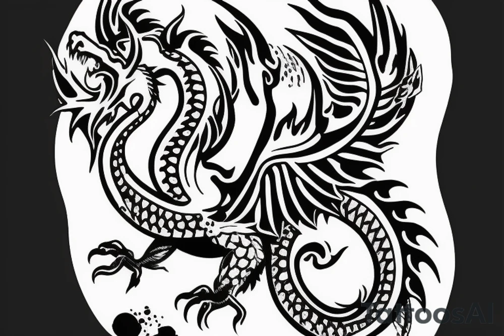 spiritual dragon stamp tattoo idea