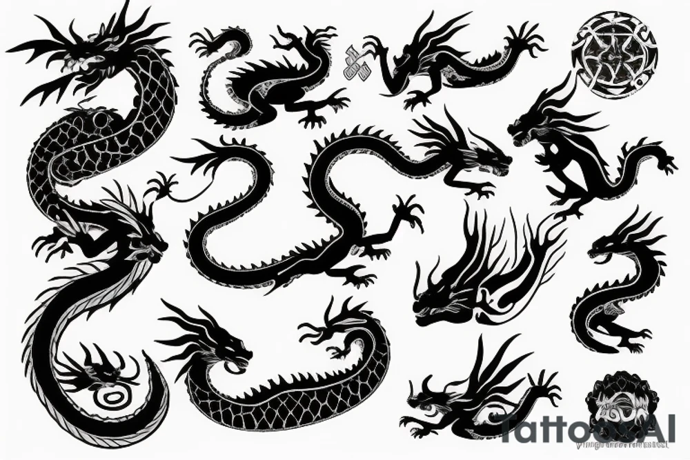 spiritual dragon stamp tattoo idea