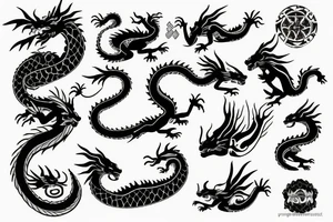 spiritual dragon stamp tattoo idea