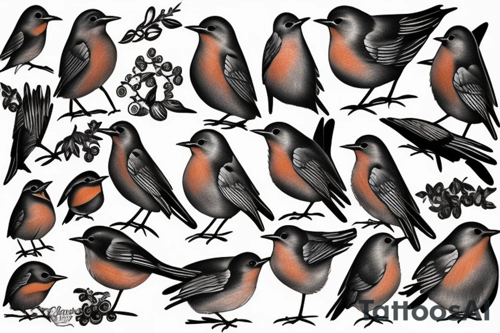 European robin tattoo idea