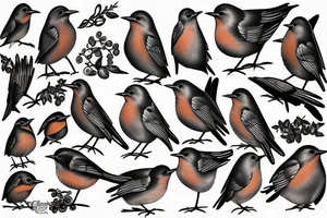 European robin tattoo idea
