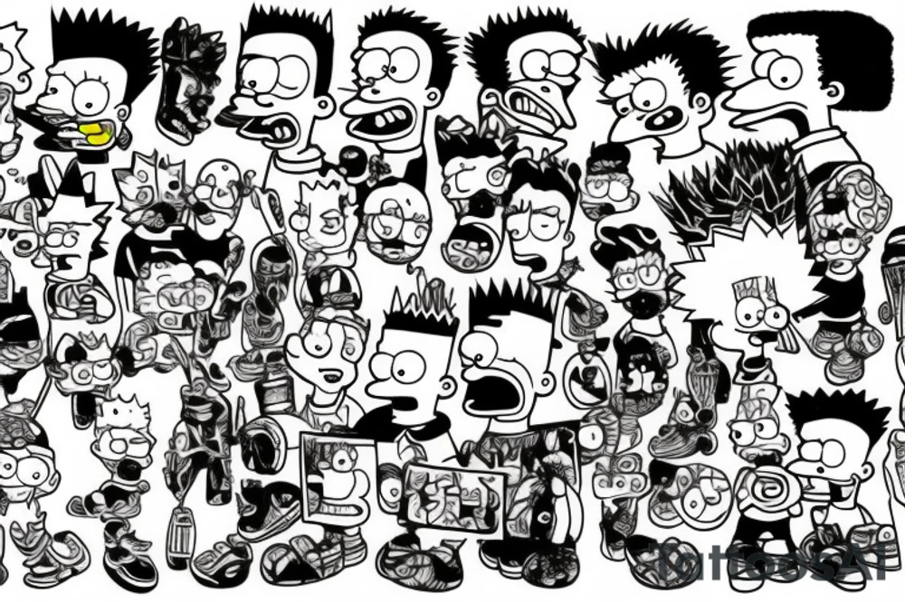 bart simpson in ignorant style tattoo tattoo idea