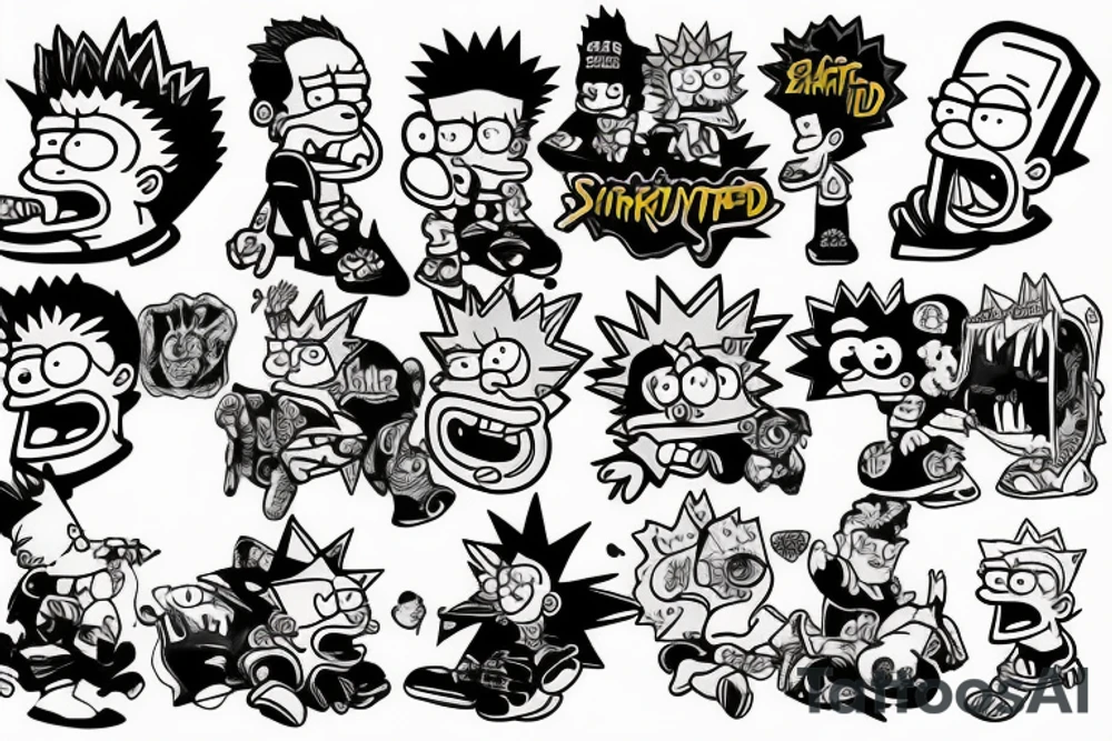 bart simpson in ignorant style tattoo tattoo idea