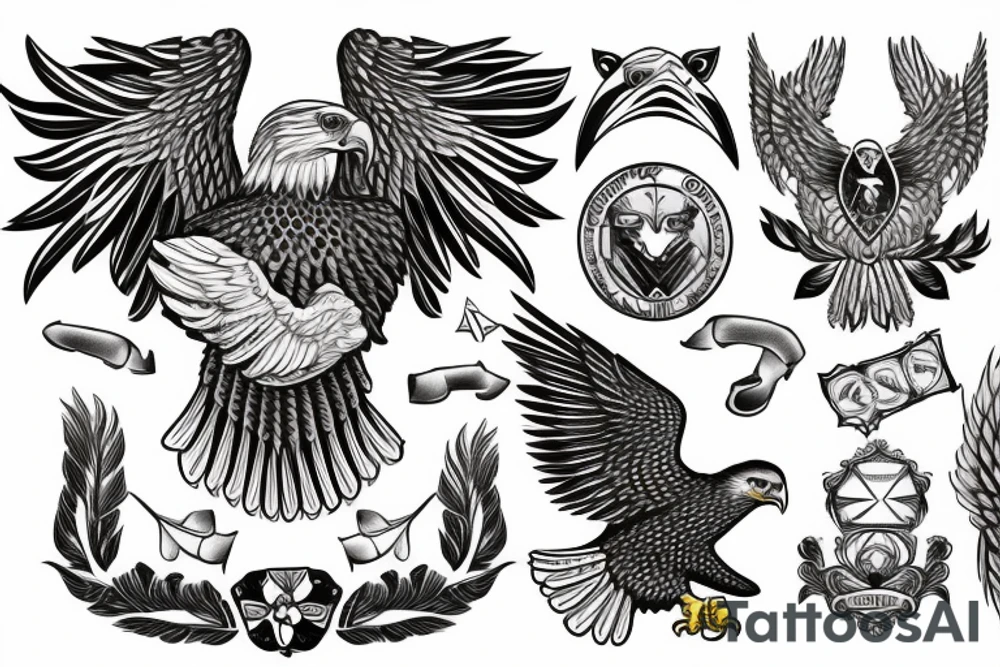 eagle with saint jorge tattoo idea