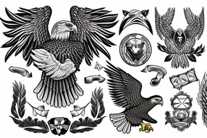 eagle with saint jorge tattoo idea