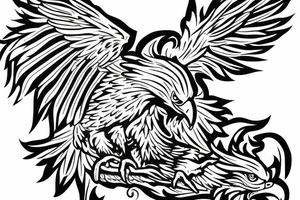 eagle with saint jorge tattoo idea
