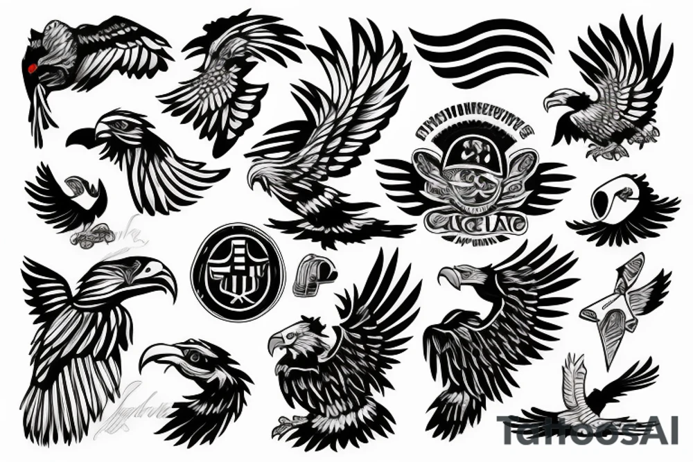 eagle with corinthians paulista tattoo idea