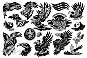eagle with corinthians paulista tattoo idea