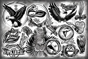 eagle with corinthians paulista tattoo idea