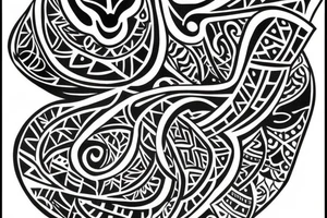 tribal tattoo made up by a combination of dark sharp crystals but also with a Charakter of health tattoo idea