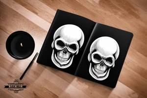 The skull is lying on the book there is a candle on the skull tattoo idea
