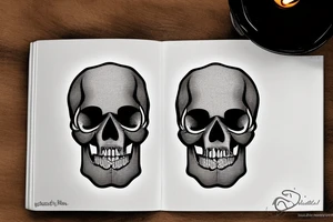 The skull is lying on the book there is a candle on the skull tattoo idea