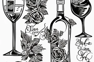 2 glasses of wine, one is full and the other is half-empty tattoo idea