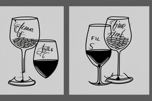 2 glasses of wine, one is full and the other is half-empty tattoo idea