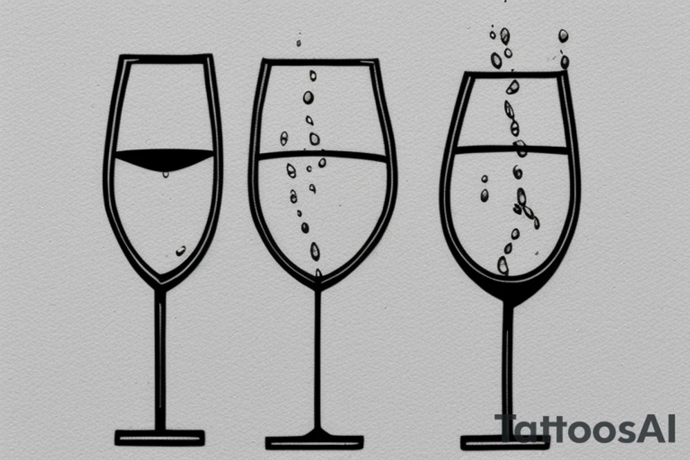 2 glasses of wine side by side tattoo idea