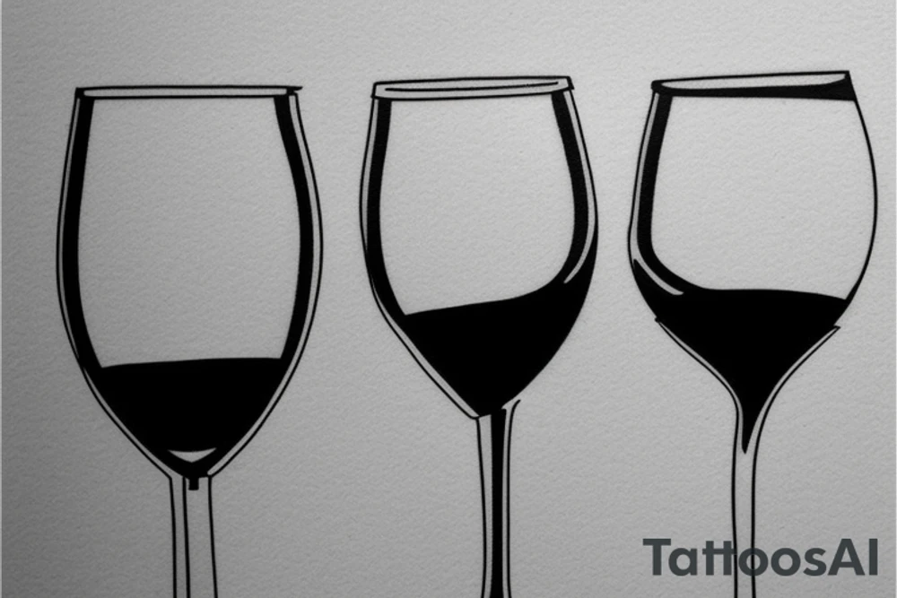 2 glasses of wine side by side tattoo idea