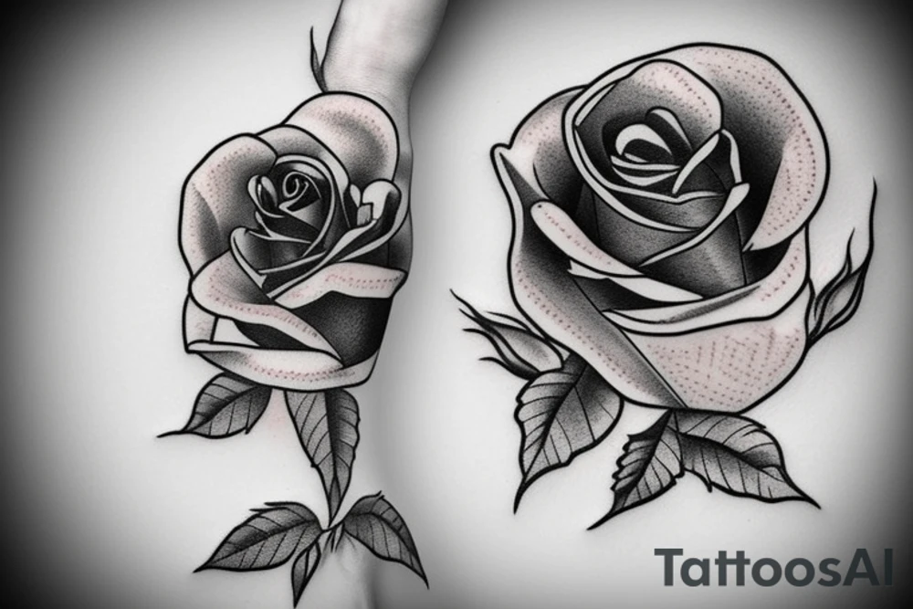 Rose in hand tattoo idea