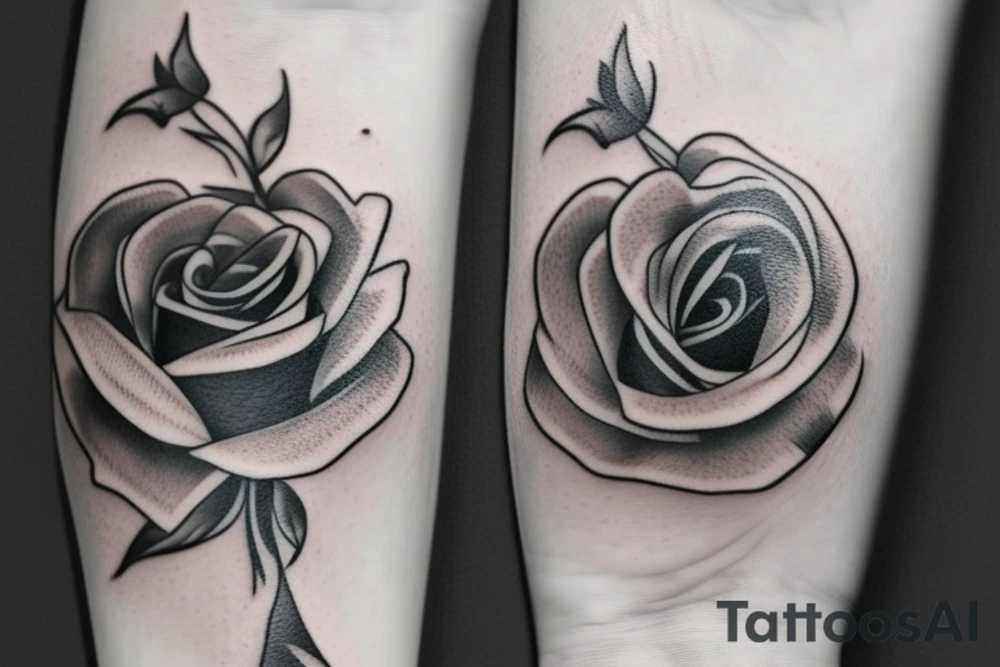 Rose in hand tattoo idea