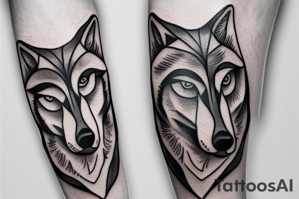 Rose in hand for you, forest, wolf tattoo idea