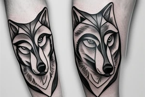 Rose in hand for you, forest, wolf tattoo idea