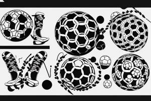 classic black and white Soccerball tattoo idea