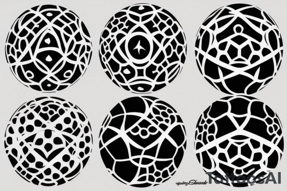 classic black and white Soccerball tattoo idea