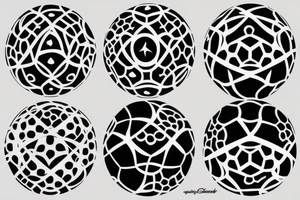 classic black and white Soccerball tattoo idea