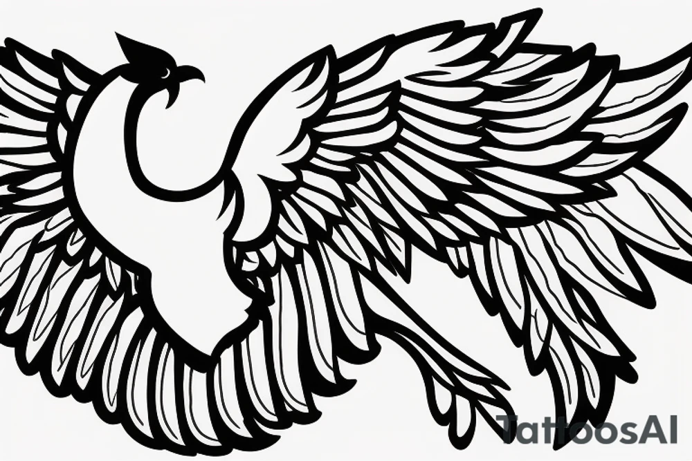 Phoenix bird with an open beak and wings sits on the fire tattoo idea Phoenix bird with an open beak and wings sits on the fire tattoo idea