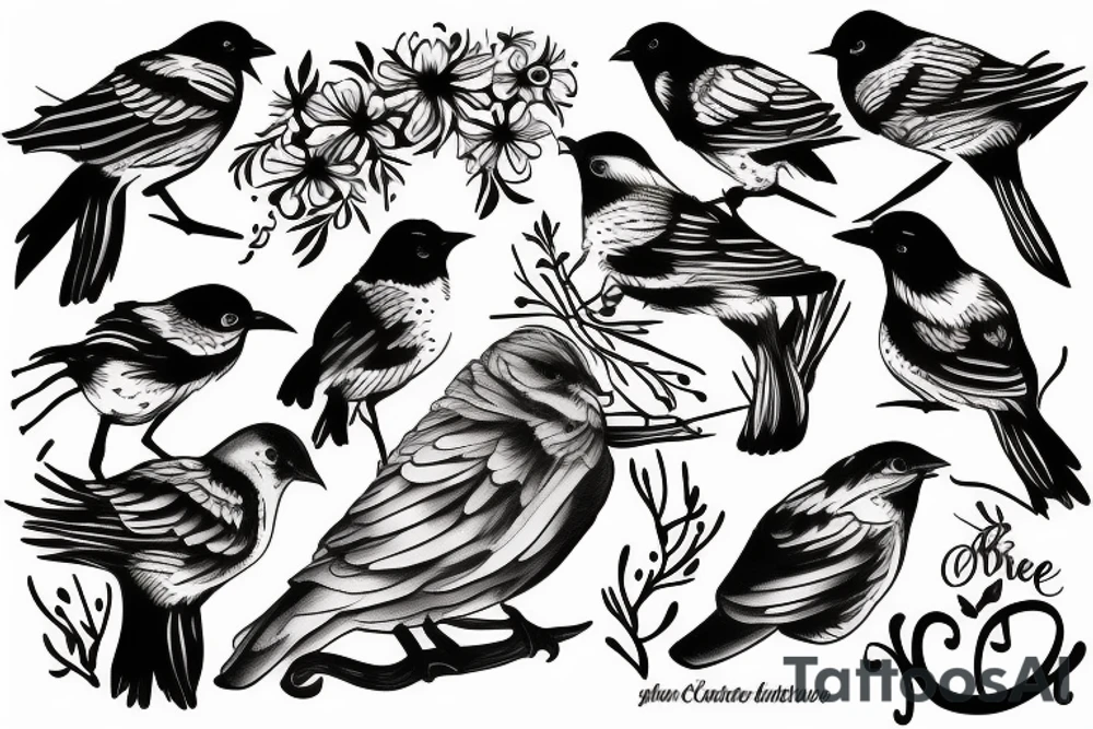 Bird over the fire tattoo idea