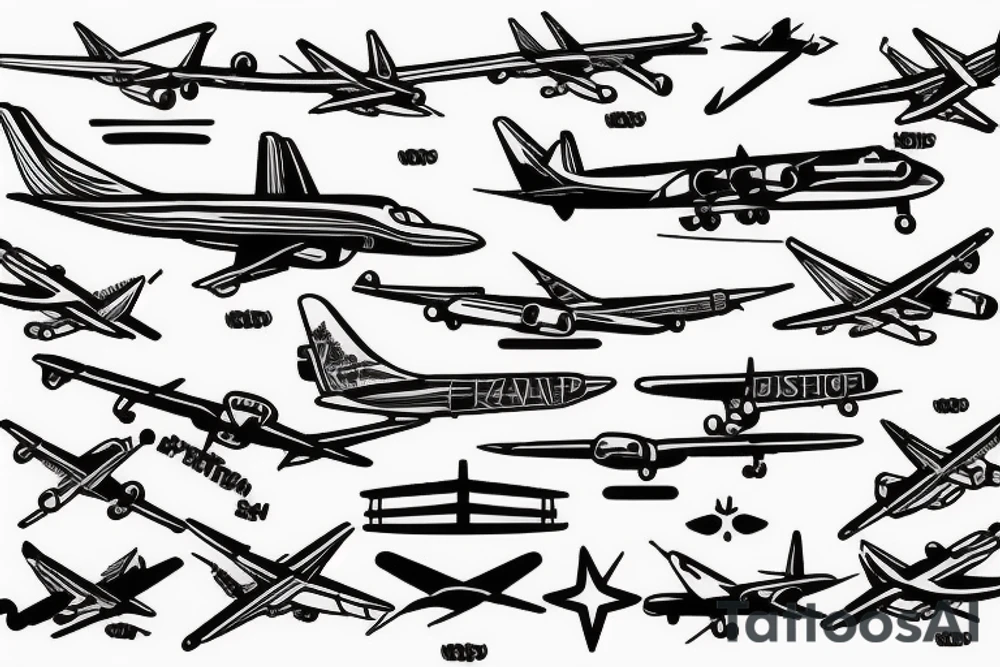 plane flying around the globe tattoo idea