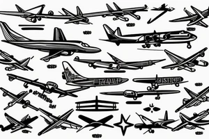 plane flying around the globe tattoo idea