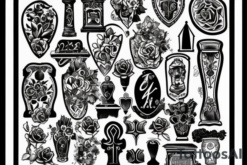 gravestone, vase tattoo idea