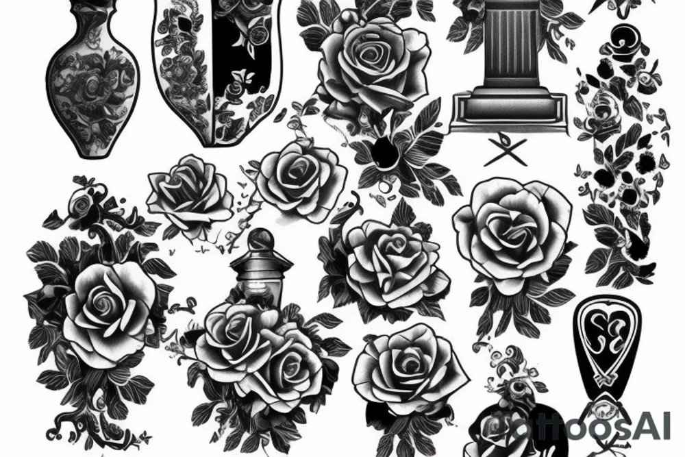 gravestone, vase tattoo idea
