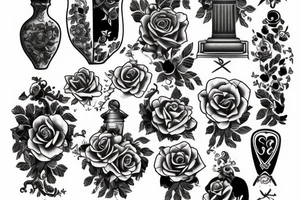 gravestone, vase tattoo idea