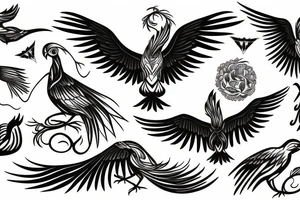 Phoenix bird tattoo idea