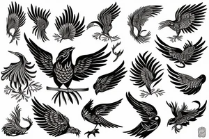 Phoenix bird tattoo idea