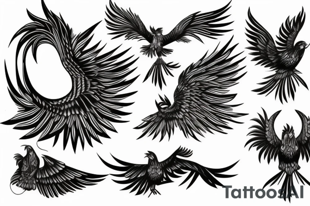 Phoenix bird tattoo idea