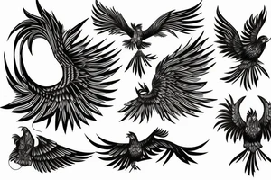 Phoenix bird tattoo idea