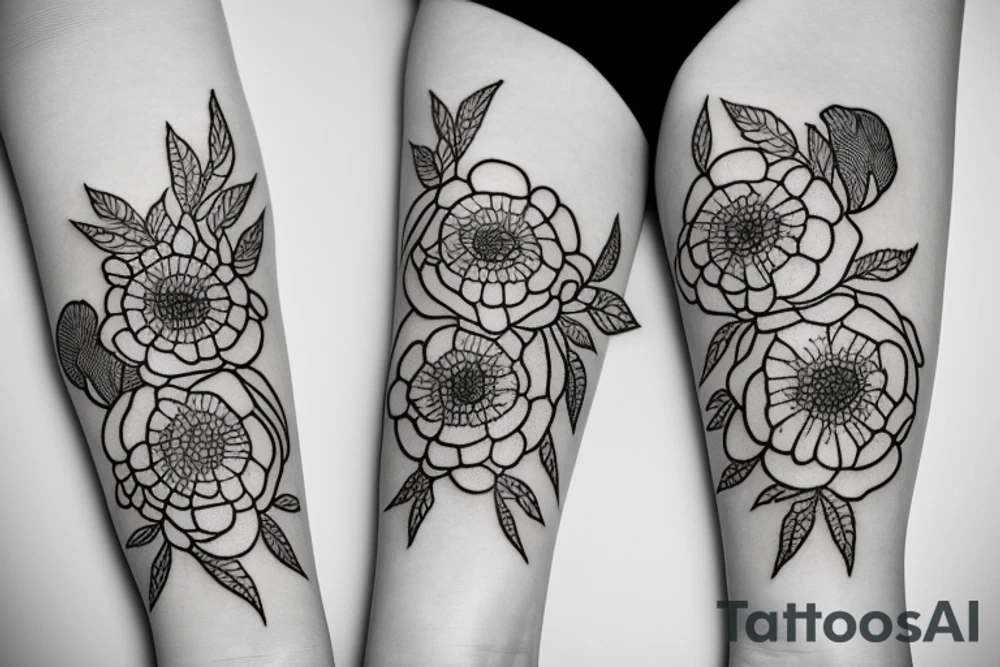 Flowers sorrounded by blackwork all around the forearm tattoo idea Flowers sorrounded by blackwork all around the forearm tattoo idea