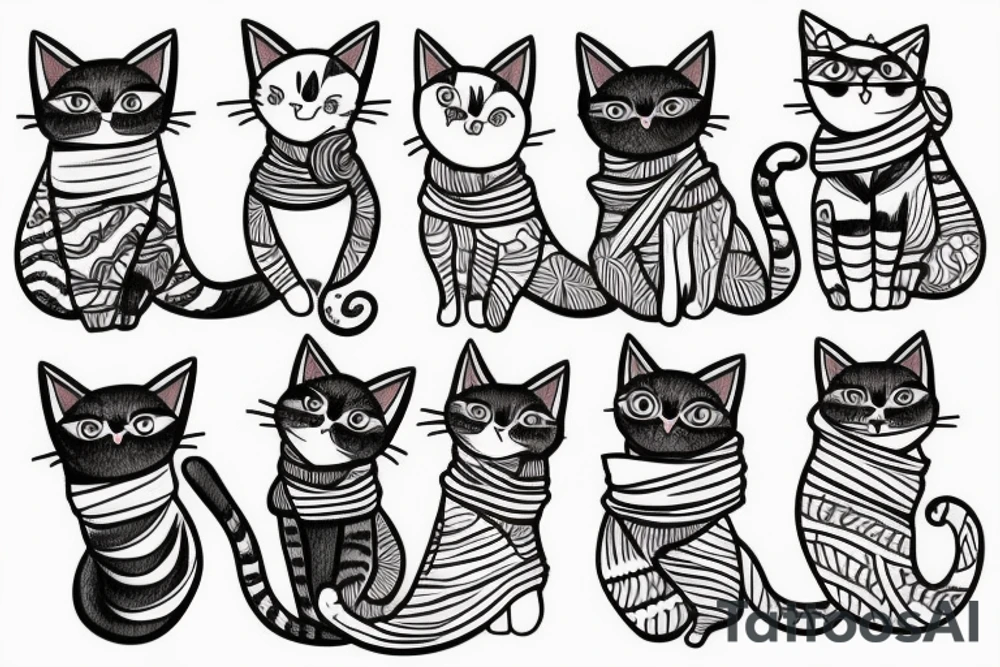 A cat with scarf tattoo idea