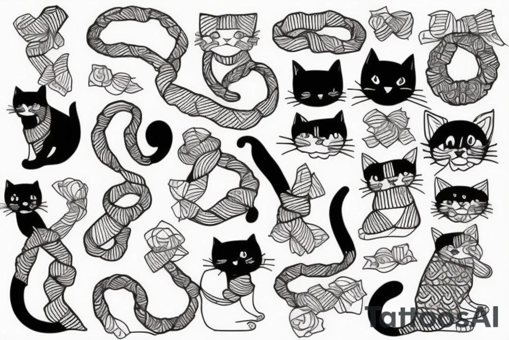 A cat with scarf tattoo idea