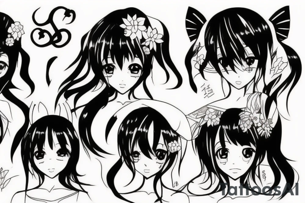 anime girl tattoo idea