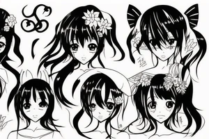 anime girl tattoo idea