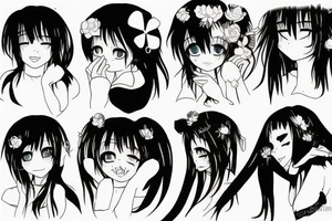 anime girl crying tattoo idea