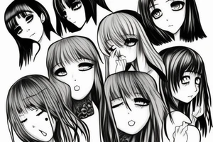 anime girl crying tattoo idea