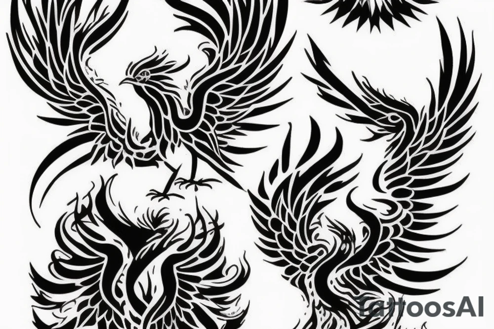 Phoenix and fire tattoo idea